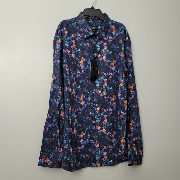 Bugatchi JULIAN Floral Print Shirt Long Sleeve Shirt Shaped Fit - Picture 5 of 10